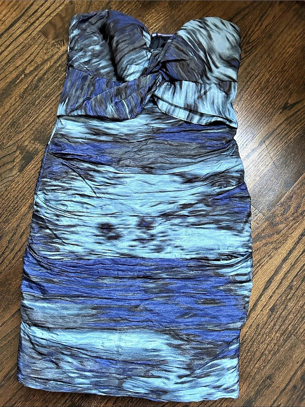 Nicole Miller Abstract Mini Dress in Blue & Black Size 0 NWT